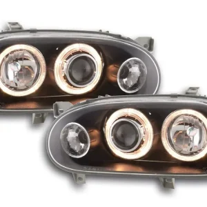 Aktuell Scheinwerfer Set Angel Eyes passend für VW Golf 3 91-97 schwarz