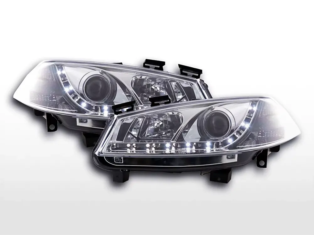 Kracherpreis Scheinwerfer Set Daylight LED chrom passend für Renault Megane 2
