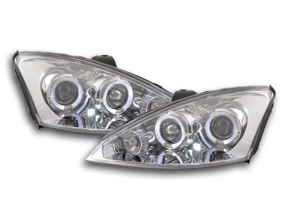 Neue Ware Scheinwerfer Set chrom passend für Ford Focus 98-01