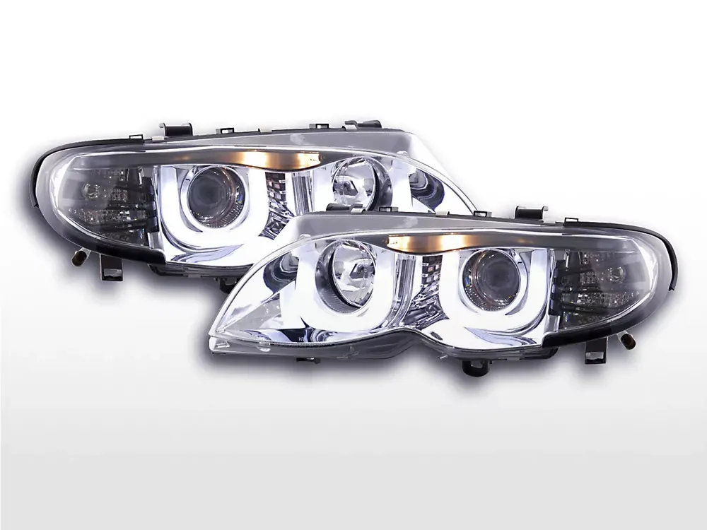 Nur Für Kurze Zeit Scheinwerfer Set Angel Eyes passend für BMW 3er E46 02-05 chrom