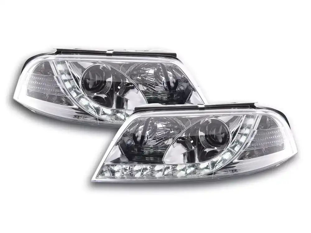 Online Kaufen Scheinwerfer Set Daylight LED Tagfahrlicht passend für VW Passat 3BG 00-05 chrom