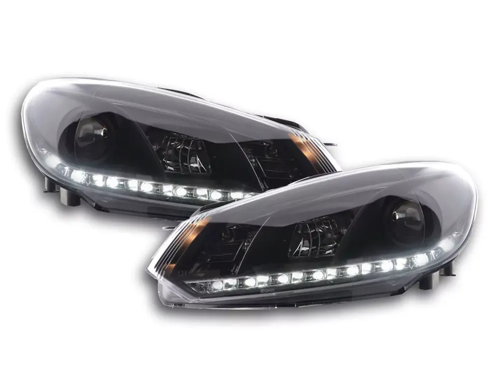 Scheinwerfer Set Daylight LED Tagfahrlicht passend für VW Golf 6 (ab 2008) schwarz Top-Angebot