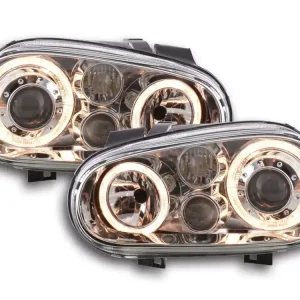 Begrenztes Angebot Scheinwerfer Set Angel Eyes passend für VW Golf 4 Typ 1J 98-03 chrom