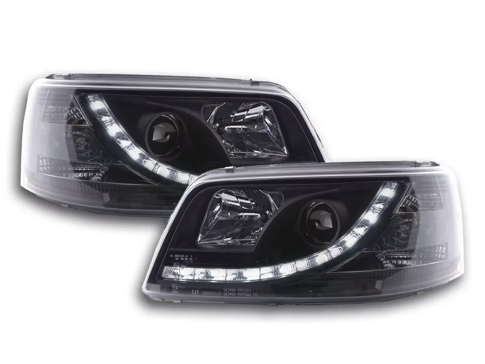 Neuheit Scheinwerfer Set Daylight LED TFL-Optik passend für VW T5 2003-2009 schwarz