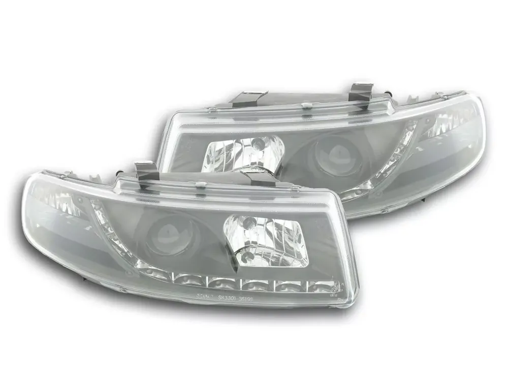 Scheinwerfer Set Daylight LED TFL-Optik passend für Seat Leon 1M 99-05 schwarz Aktuell