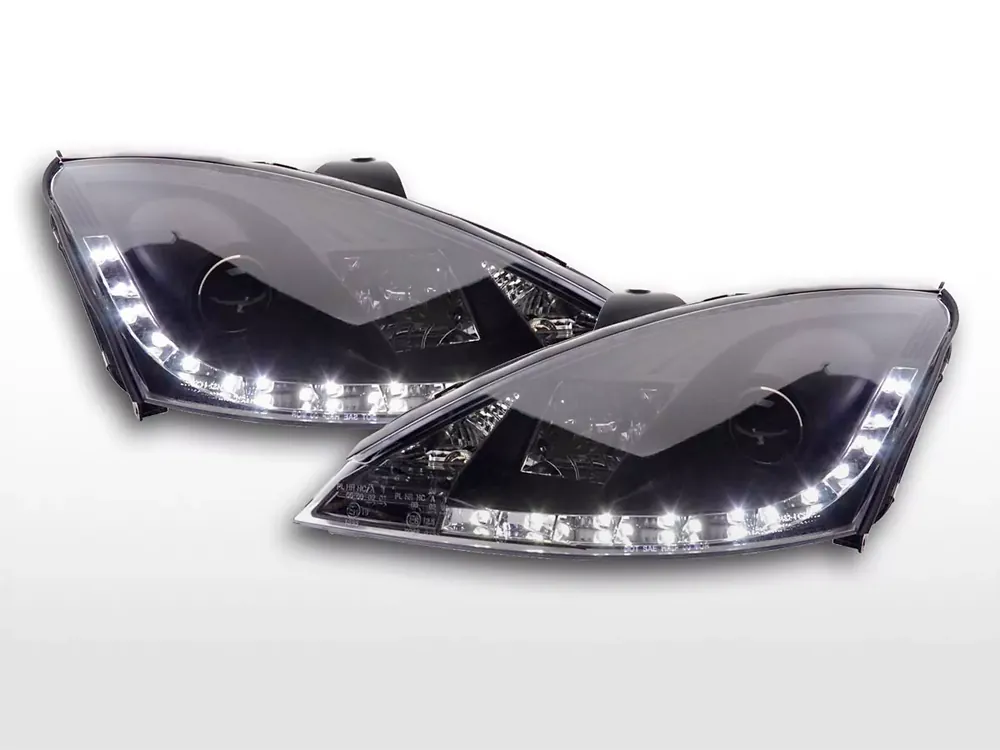 Direkt Vom Hersteller Scheinwerfer Set Daylight LED TFL-Optik passend für Ford Focus 98-01 schwarz