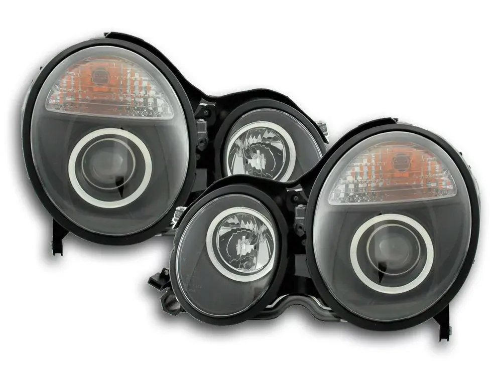 Preisknaller Scheinwerfer Set schwarz passend für Mercedes E-Klasse W210 99-01