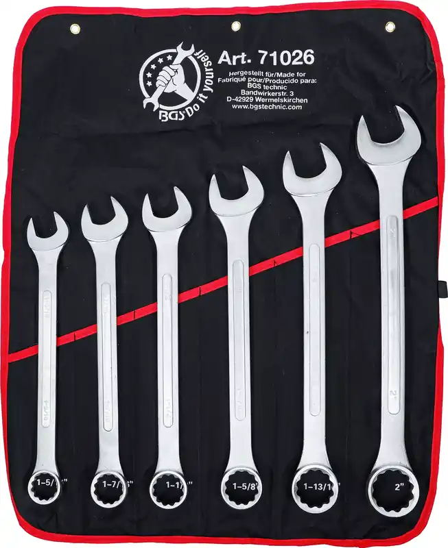 Meistverkauft BGS Maul-Ringschlüssel-Satz XXL Zollgrößen SW 1.5/16" - 2" 6-tlg.