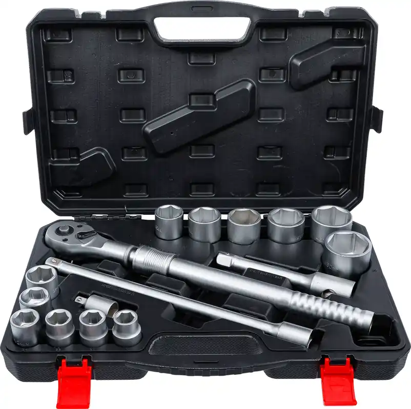 Heißes Angebot Steckschlüssel-Satz 16-tlg. mit ausziehbarer Umschaltknarre 3/4 Zoll SW 19–50 mm