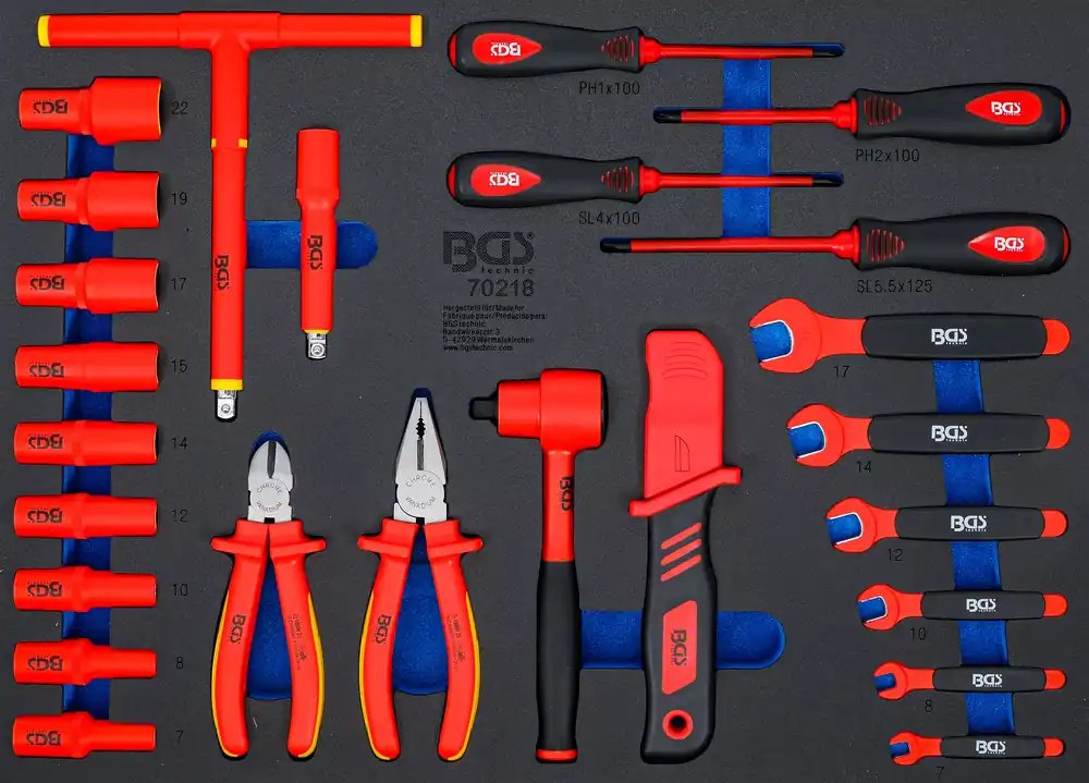 Nur Für Kurze Zeit BGS Werkstattwageneinlage 3/3 VDE-Steckschlüssel-Satz 26-tlg. Antrieb Innenvierkant 10 mm (3/8“)
