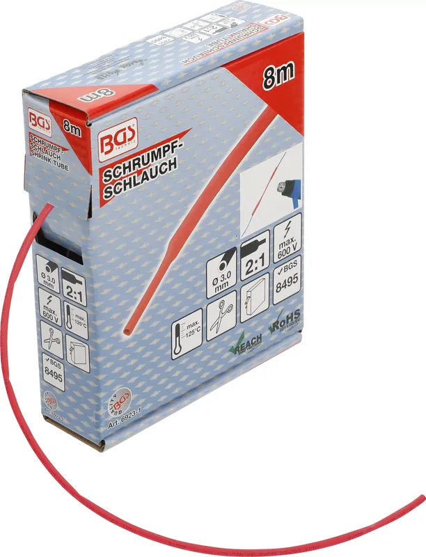 Schrumpfschlauch-Box rot Ø 3 mm 8 m Bestseller