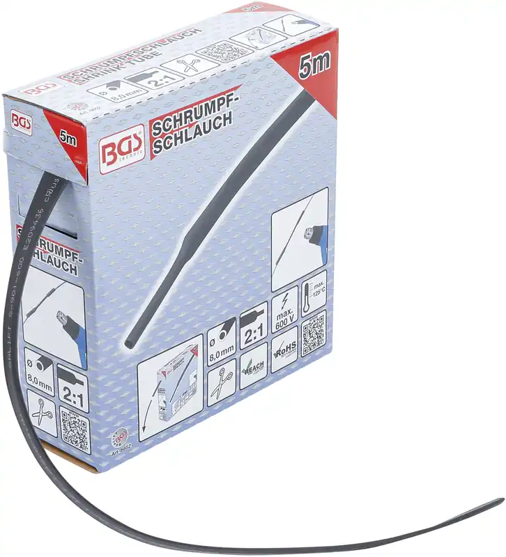 Schrumpfschlauch-Box Ø 8 mm schwarz 5 m Schnäppchen