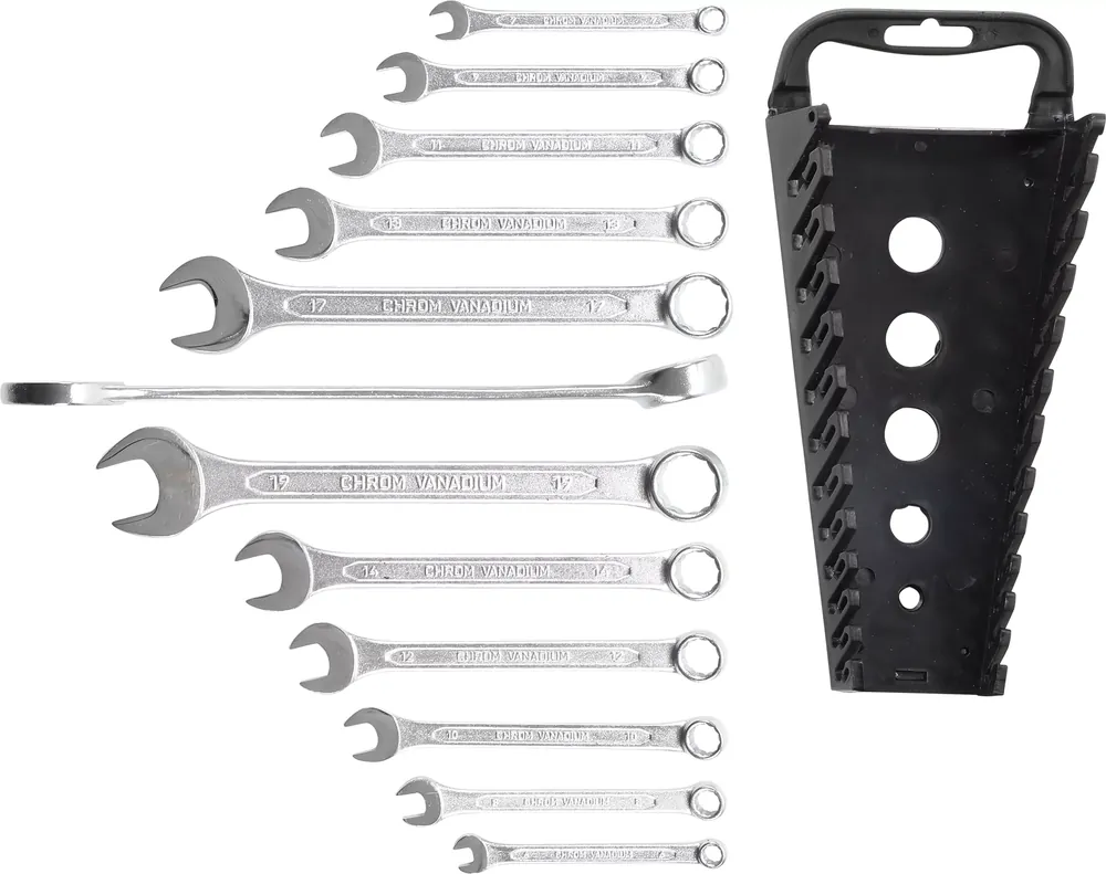 Maul-Ringschlüssel-Satz 12-tlg. SW 6–22 mm verchromt Zertifiziert