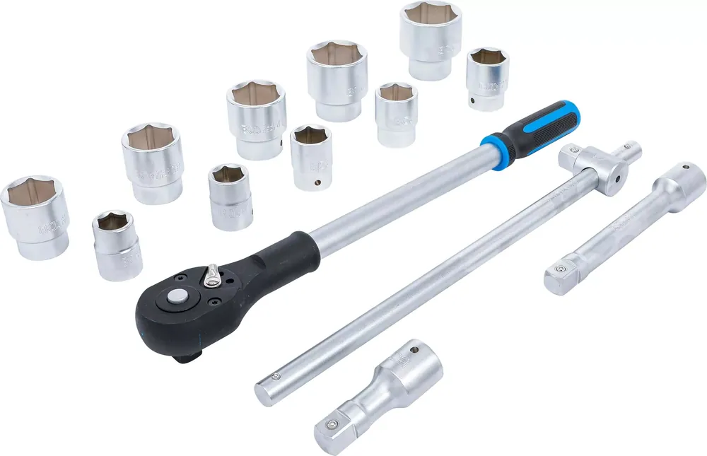 Günstig Steckschlüssel-Satz 3/4 Zoll 14-teilig aus Chrom-Vanadium-Stahl