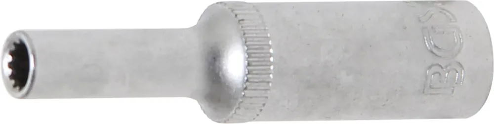 BGS Steckschlüssel-Einsatz Gear Lock tief 4 mm Innenvierkant 6,3 mm (1/4 Zoll) Must-Have