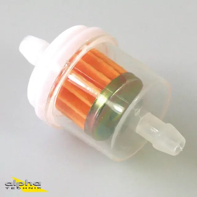 Benzinfilter aus Kunststoff groß, Anschluss 6 mm Neu