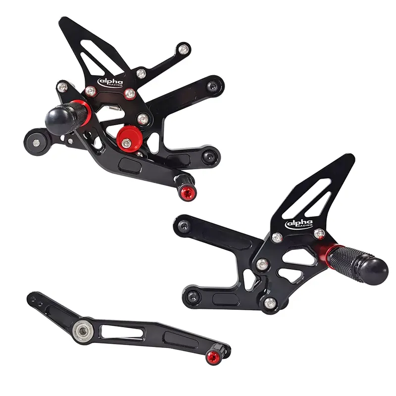 Neue Ware TRACK Fußrastenanlage schwarz passend für Yamaha YZF-R6 RJ11 RJ15 RJ27 ABE