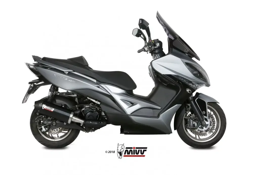 MIVV Oval Endschalldämpfer Edelstahl Schwarz passend für KYMCO XCITING 400 Nur Heute