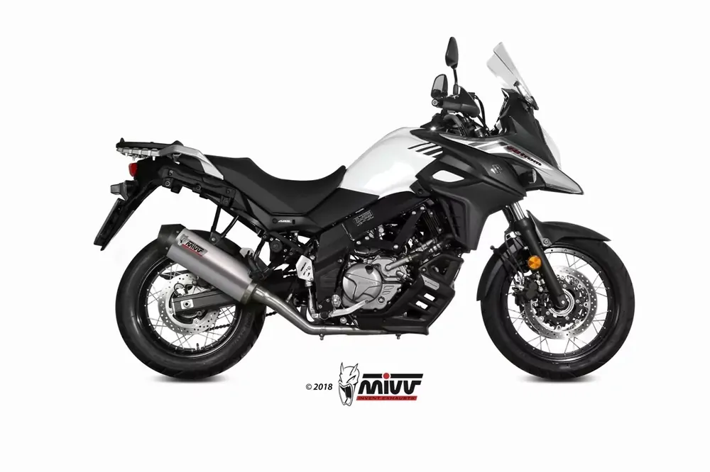 Geprüft MIVV Oval Titan Endschalldämpfer passend für Suzuki DL V-Strom 650 (2017–)