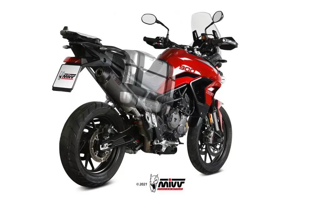 MIVV Oval Titan Endschalldämpfer passend für Triumph Tiger 900/GT/PRO/RALLY 21- Abverkauf