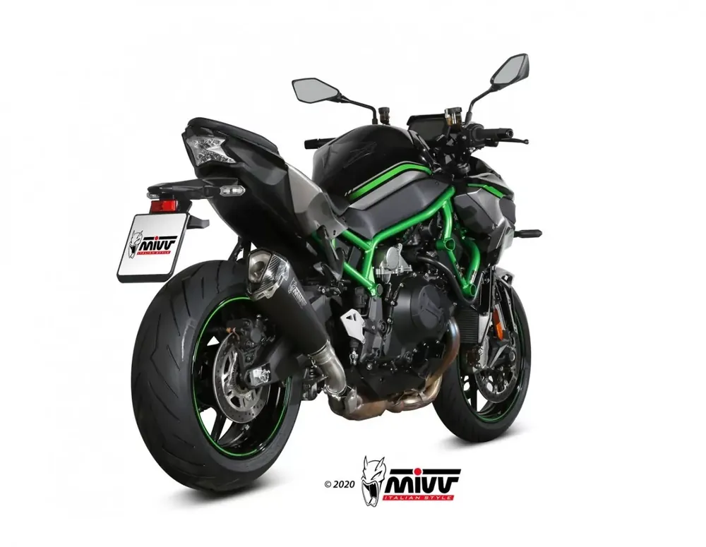 MIVV Delta Race Edelstahl Schwarz passend für Kawasaki Z 1000 H2/SE 20-22 Beliebt