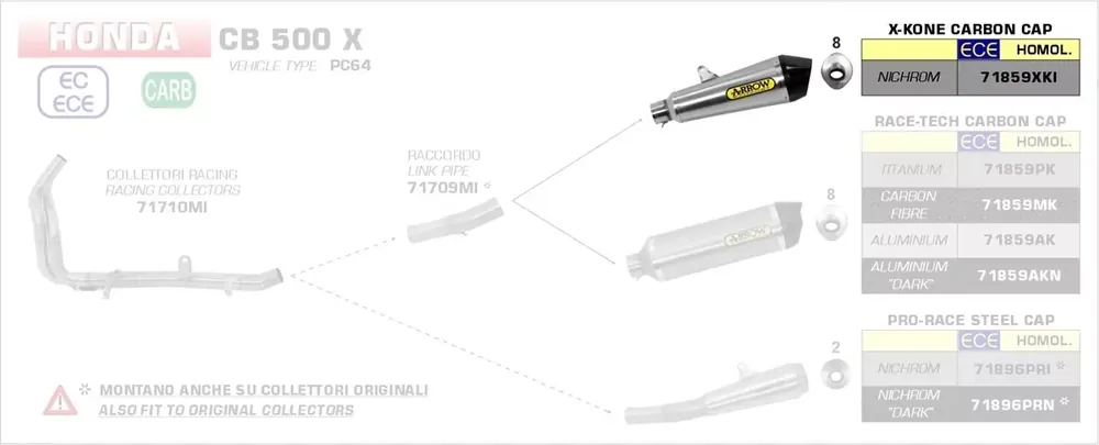 Arrow X-Kone Edelstahl Endschalldämpfer passend für Honda CB 500 X 17-20 Rabatt