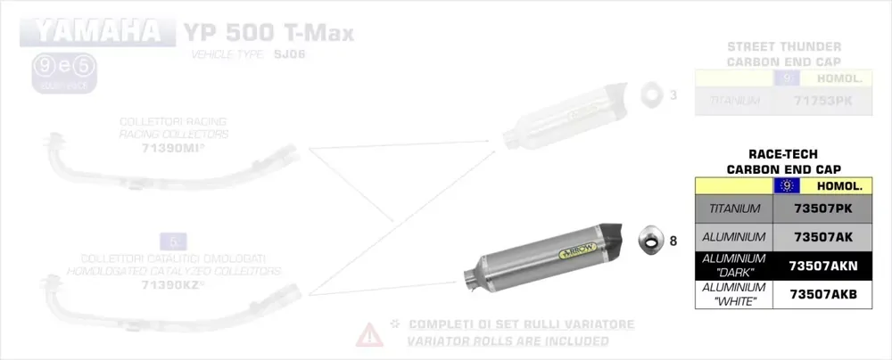 Arrow Race-Tech Titan Endschalldämpfer passend für Yamaha T-Max 530 12-16 Rabatt