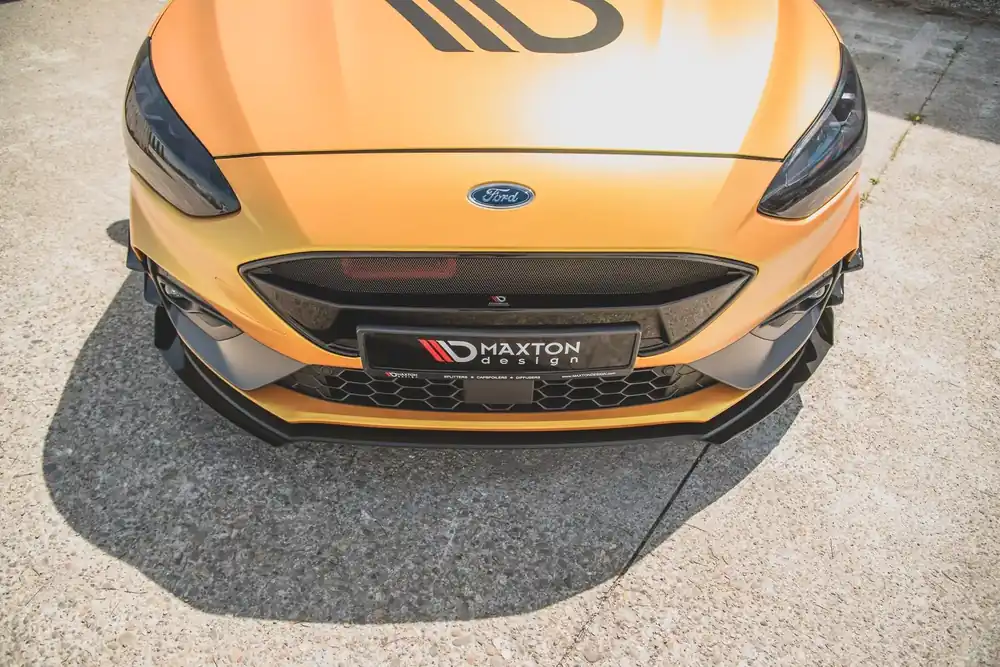 Street Pro Front Ansatz + Flaps passend für Ford Focus ST / ST-Line Mk4 Schwarz Hochglanz Direkt Vom Hersteller
