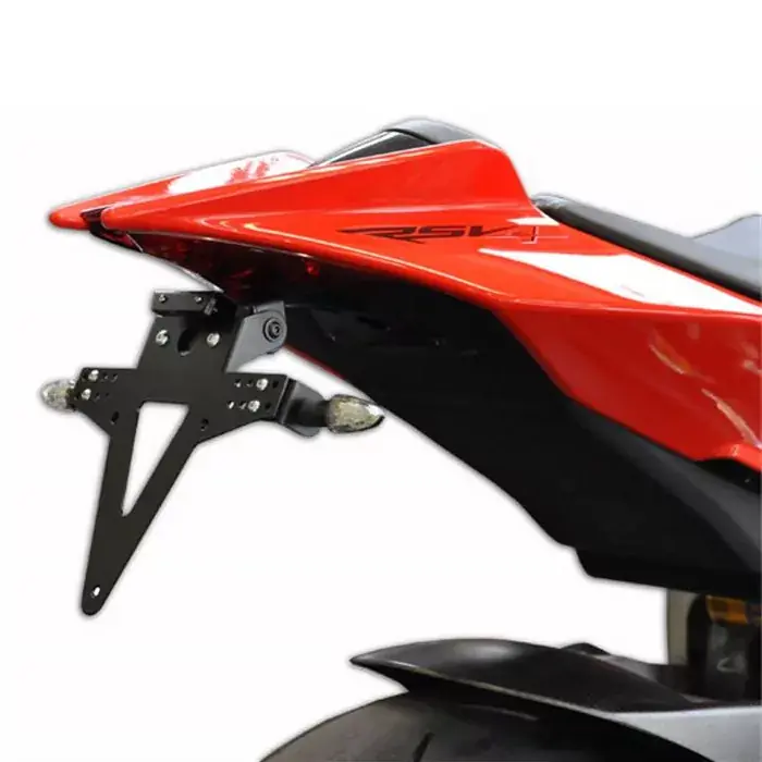 Echt Kennzeichenhalter-Set passend für APRILIA RS4 / V4 / Tuono – verstellbar, inkl. Reflektor und LED-Kennzeichenbeleuchtung