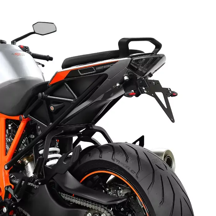 Preiswert Kennzeichenhalter passend für KTM 1290 Super Duke GT 16-19 verstellbar schwarz inkl. Reflektorhalter