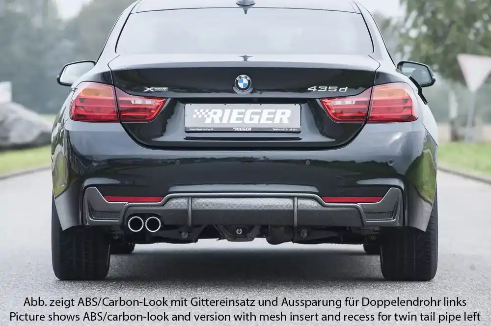 Neuheit Rieger Heckeinsatz passend für BMW 4er F36 Gran Coupé (05.14–06.15, bis Facelift)