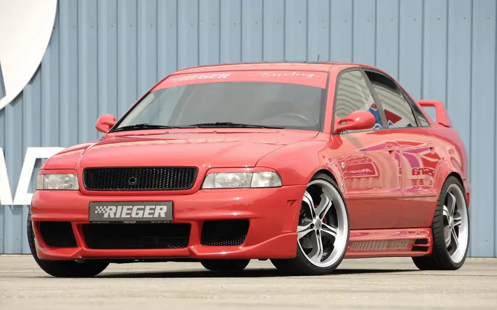 Geprüft Rieger Spoilerstoßstange RS-Four-Look passend für Audi A4 (B5) Lim. 11/94–98