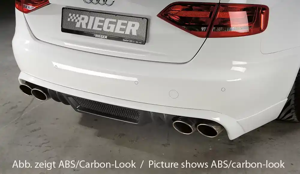 Markenprodukt Rieger Heckschürzenansatz passend für Audi A4 B8 Avant 11/2007–12/2011