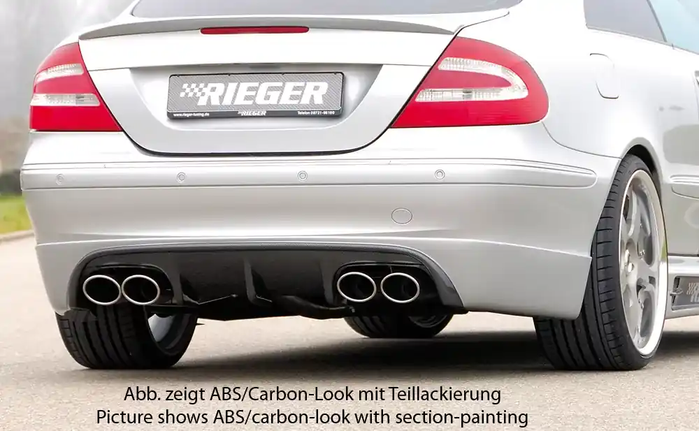 Rieger Heckschürzenansatz passend für Mercedes CLK (W209) Cabrio ab 07/2004 Direktkauf