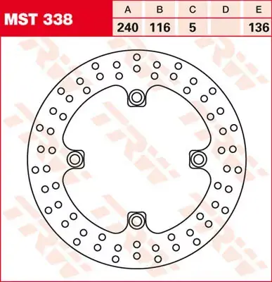 Echt TRW Bremsscheibe starr MST338 passend für Honda