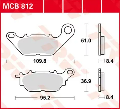 TRW Scheibenbremsbeläge MCB812 passend für Yamaha Saisonangebot
