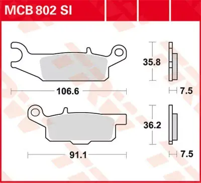 TRW Scheibenbremsbeläge MCB802SI passend für Yamaha Markenprodukt