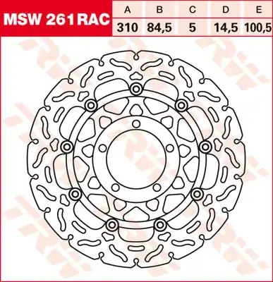 Bremsscheibe schwimmend MSW261RAC passend für Triumph Online Kaufen