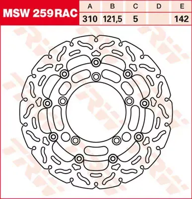 Bestseller Bremsscheibe schwimmend TRW MSW259RAC passend für Suzuki