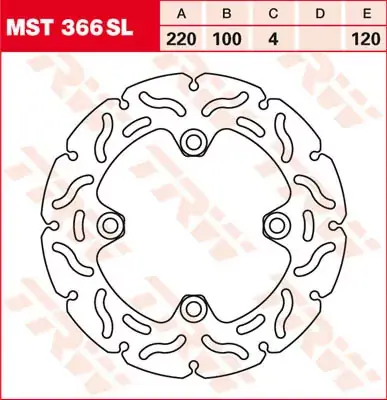 Ausverkauf Bremsscheibe starr MST366SL passend für Kawasaki Modelle