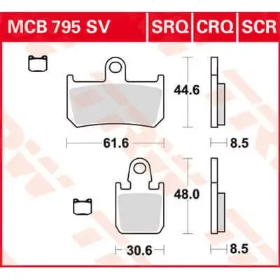 Markenware Scheibenbremsbeläge MCB795SRQ passend für Yamaha