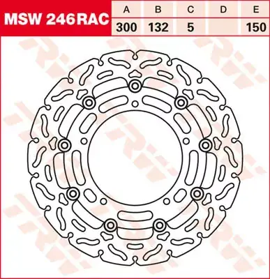 Bremsscheibe schwimmend MSW246RAC passend für Yamaha FZ6 & XJ6 Preis Gesenkt