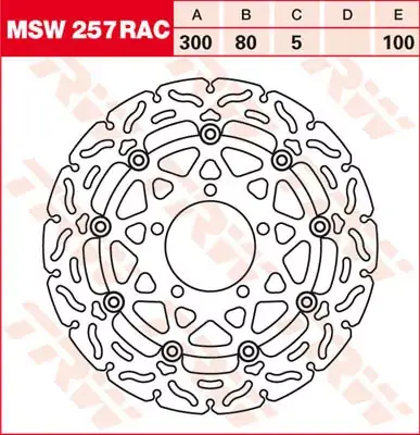 Preis Gesenkt Bremsscheibe schwimmend MSW257RAC passend für Kawasaki