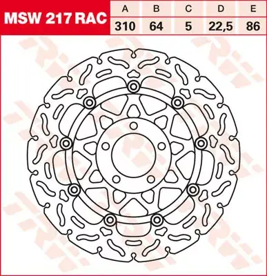 Bestpreis Bremsscheibe schwimmend MSW217RAC passend für Suzuki GSX-R