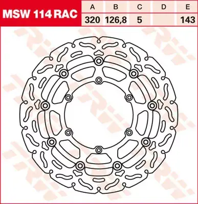 Preisreduziert Bremsscheibe schwimmend MSW114RAC passend für Husaberg & Husqvarna