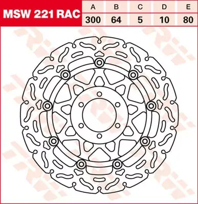 Bremsscheibe schwimmend MSW221RAC passend für Yamaha Versand Am Gleichen Tag