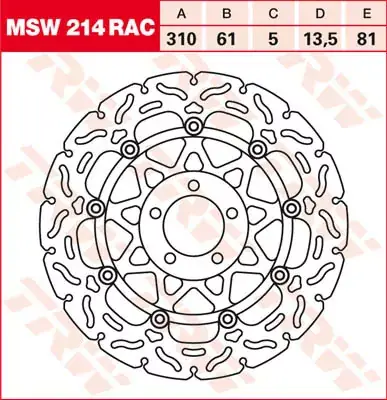 TRW Bremsscheibe schwimmend MSW214RAC passend für Kawasaki Saisonangebot