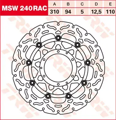 Sofort Bestellen Bremsscheibe schwimmend MSW240RAC passend für Honda