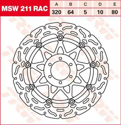 TRW Bremsscheibe schwimmend MSW211RAC passend für Yamaha & Aprilia Ausverkauf