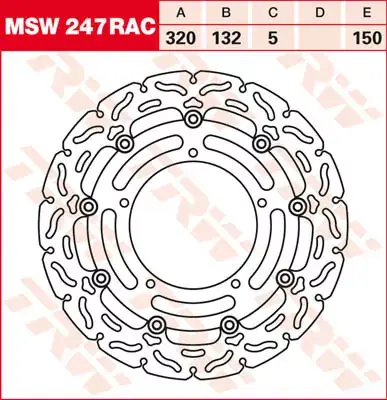 Sonderaktion Bremsscheibe schwimmend MSW247RAC passend für Yamaha Modelle